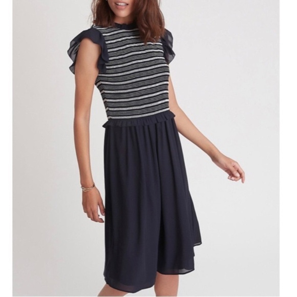 Smocked Bodice Flare Dress